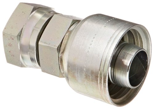 Image of Aeroquip 1AV20FR20 Carbon Steel Global TTC (Thru the Cover) Crimp Hose Fitting Female ORS Swivel, Straight, 1-1 /4 inch Hose ID, 1-11 /16 inch - 12 Thread
