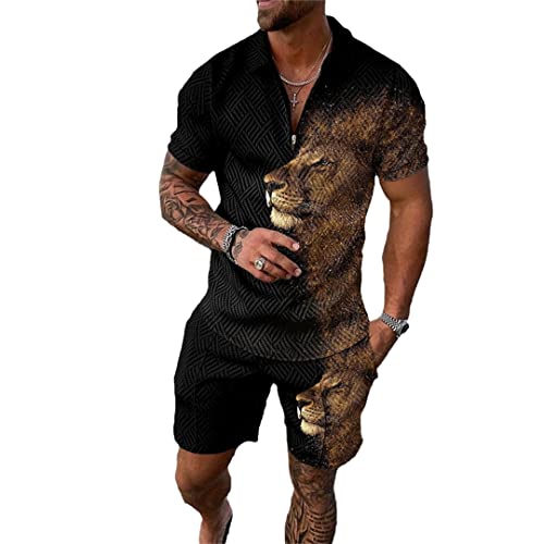Chemise polo et short homme hawaïen contre la chaleur ensemble léger taille XL