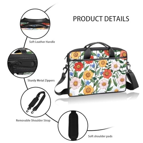 Bolso Maletín para Portátil con Estampado Floral Unisex miniatura 4