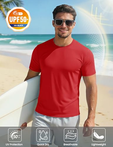 Image of MAGCOMSEN Men's Short Sleeve T-Shirt Quick Dry UPF 50+ Athletic Running Workout Fishing Top Tee Performance Shirts