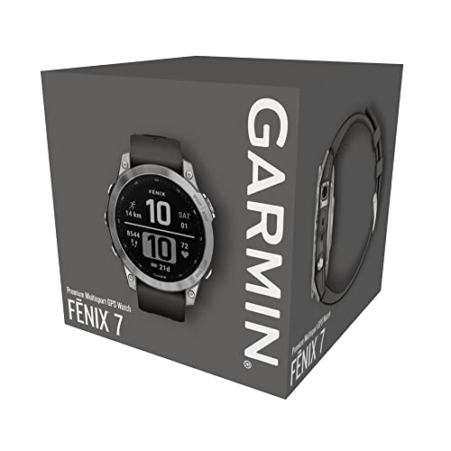 Garmin - fenix 7 - Montres GPS multisports connectée haute performance - Silver avec bracelet gris - Boitier 47mm
