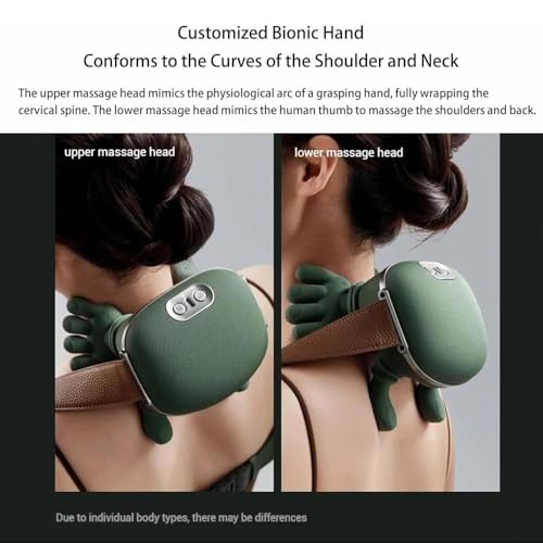Image of Bionic Heated Massager, Wireless Portable Shiatsu Neck and Back Massager, Electric Deep Tissue 4D Kneading Massage, Simulated Human Hand Design for Pain Relief and Muscle Relax