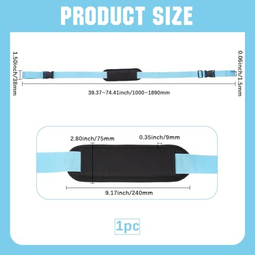 GORGECRAFT Beach Chair Carrying Strap Adjustable Scooter Anti-Slip Shoulder Straps Replacement Light Blue Universal Padded for Backpack Foldable Balance Bikes Camping Picnics Outdoor 100-189cm2