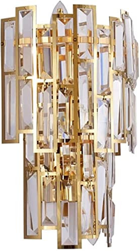 Aplique de pared cristal dorado para iluminar zonas oscuras con lámpara transparente moderna nórdica