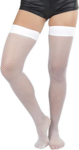 Image of ToBeInStyle Womens Beautiful Backseam Fishnet Thigh High Stockings