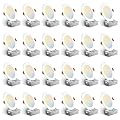 Amico 24 Pack 6 Inch 5CCT Ultra-Thin LED Recessed Ceiling Light with Junction Box, 1050LM Brightness, Dimmable Canless Wafer Downlight, 12W, ETL&FCC