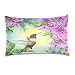 Copri Cuscini Fiore di Colibrì Fiore Copricuscini Esterno Federe Astratta Federa 45X45Cm per Regalo, Giardino, Divano