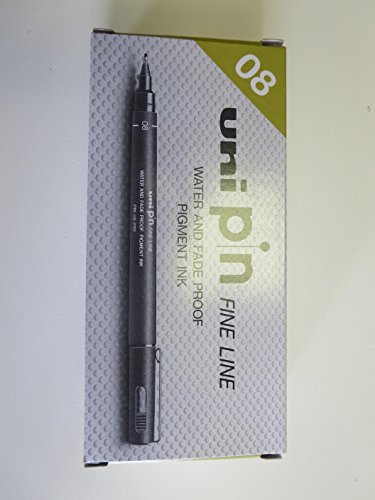 UNI-BALL PIN DRAWING PEN FINELINER ULTRA FINE LINE MARKER 0.8mm BLACK Ink - [Pack of 12]