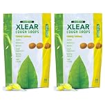 Xlear Xylitol Sugar-Free Cough Drops for Adults and Kids, Sugarless Dry Mouth Lozenges for Sore Throat Relief, Non-GMO, Gluten-Free, Natural Honey Lemon, 30 Count (Pack of 2)
