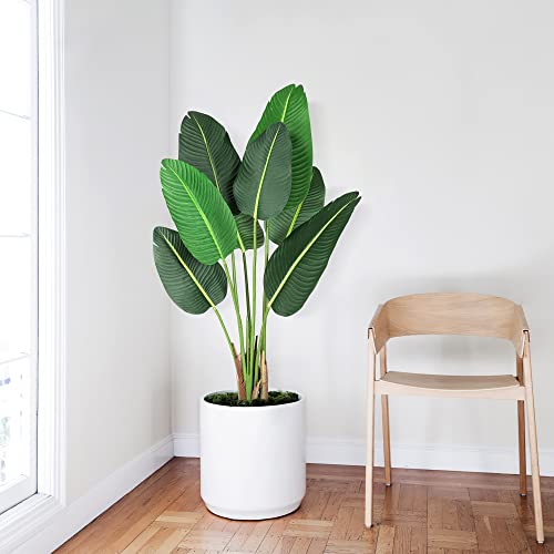Amyove [ 2Pack ] 48 inchs Artificial Tree Bird of Paradise with 8 Trunks, 4 Feet Faux Plant Fake Banana Tree Plant with Pot for Home, Decor, Indoor, Outdoor, Living Room, Office