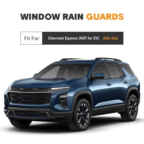 Image of Shatterproof Taped-On Window Deflectors for Chevy 2025-2026 Equinox (NOT for EV),Out-Channel Rain Guards, Window Visors for Cars, Vent Deflector, 4pcs