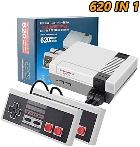 Zeion Classic Retro Game Console Mini Video Game Consoles with 620 Games for NES Game Handle Gaming with 2 Controllers – AV Output (NOT OEM) (BLACK)