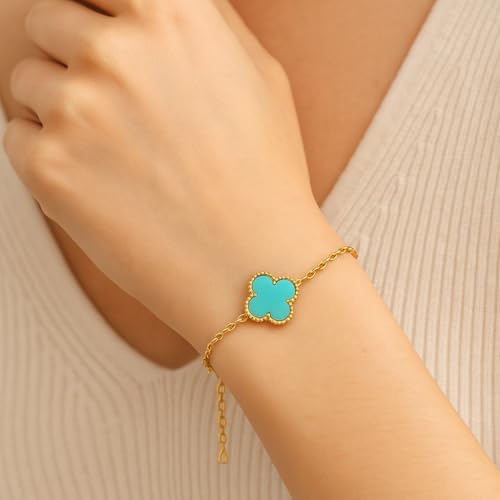 Image of Lucky Charm Clover Bracelet for Women | 925 Sterling Silver with 18K Gold Plating | Adjustable & Anti-Tarnish | Stylish Designer-Inspired Jewelry