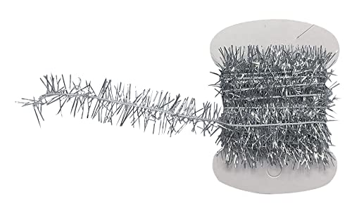 Creative Angler Tinsel Chenille Fly Tying Materials - Fly Tying Thread For Tying Flies - Fly Fishing Accessories For Fly Fishing Kit - Many Colors - (2 Yards) (Silver) #TOP1