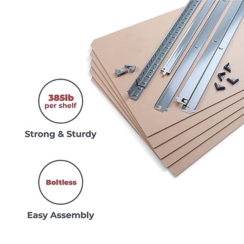 G-Rack Garage Shelving Unit: 180cm x 90cm x 60cm | Single Bay, Galvanised Steel 5 Tier Unit | 175kg Load Weight Per Tier (875kg Per Rack) | for Your Garage & Elsewhere! | Shelf Unit | Van Racking