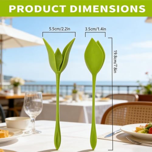 Image of Green Flower Napkin Holders Set of 4 for Dining Table, Rose Bud Serviette Rings with Reusable Plastic Stem Design, Decorative Table Accessories for Wedding Party BBQ Dinner