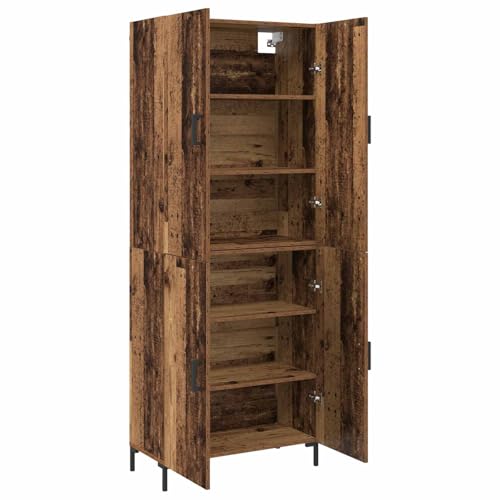 Armario con puertas y estantes de madera para almacenamiento vertical 6