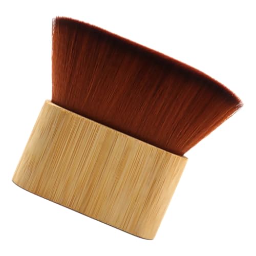 BEBEMOKO Cepillo Plumero Cuello de Barbería Cepillo Suave para Limpiar Cabello Roto y Restos Mango de Bambú Cómodo Herramienta Profesional para Estilistas y Uso Personal