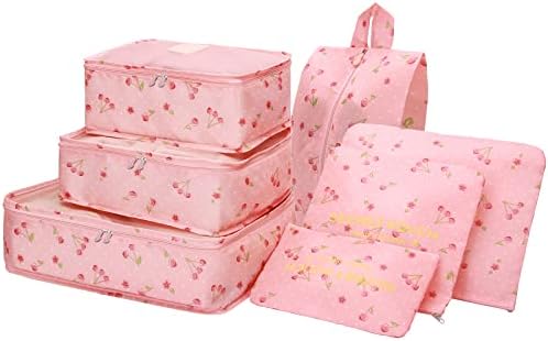 Amazon Brand - Umi Packing Cubes, 7PCS Packing Cubes for Suitcases, Travel Organiser Compression Packing Cubes, Travel Essentials Packing Cubes for Travel, Suitcase Organiser Bags, Watermelon