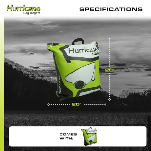 Image of Hurricane 2-Sided High-Velocity Archery Bag Target, High-Visibility Aiming Points, Off-Center Deer Vitals on Back, Heavy-Duty Handle for Easy Transport