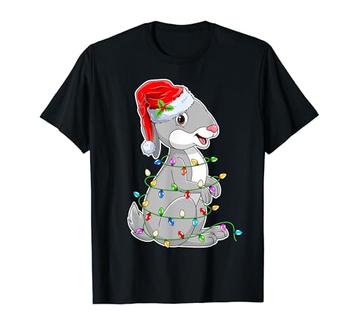 Rabbit Wearing Santa Hat Xmas - Bunny Rabbit Lover Christmas Camiseta