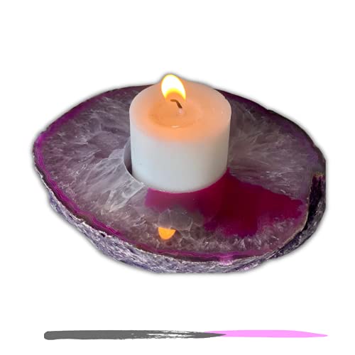 Candle Holder Agate Stone (Pink) #TOP24
