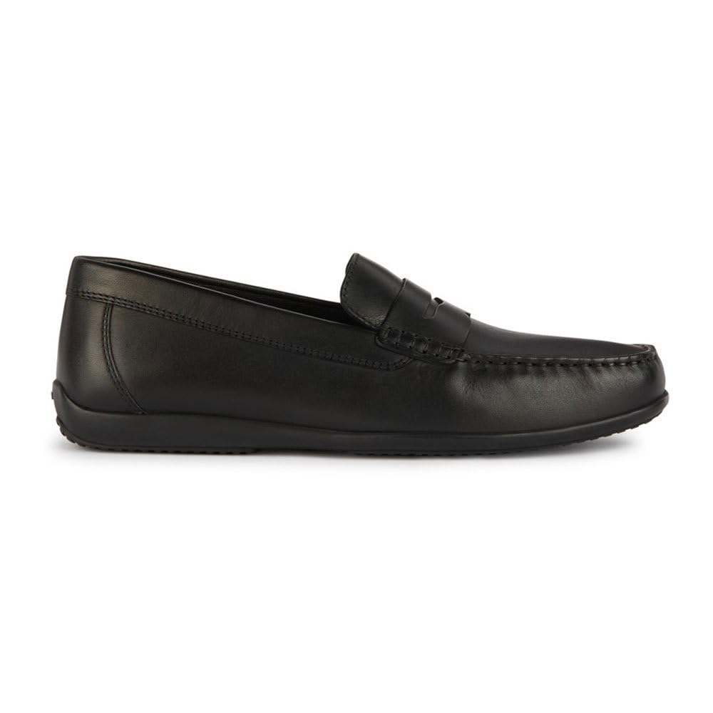 Geox Men's U Ascanio C Moccasin, Black, 10.5 UK