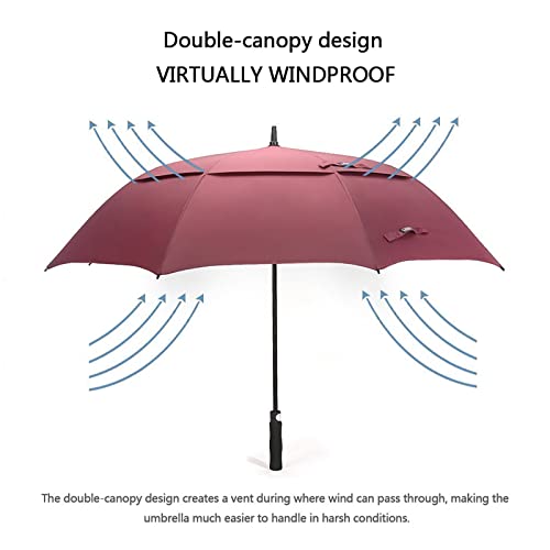 Image of G4Free 47 /54 /62 /68 Inch Automatic Open Golf Umbrella Oversize Extra Large Double Canopy Vented Windproof Waterproof Stick Umbrellas