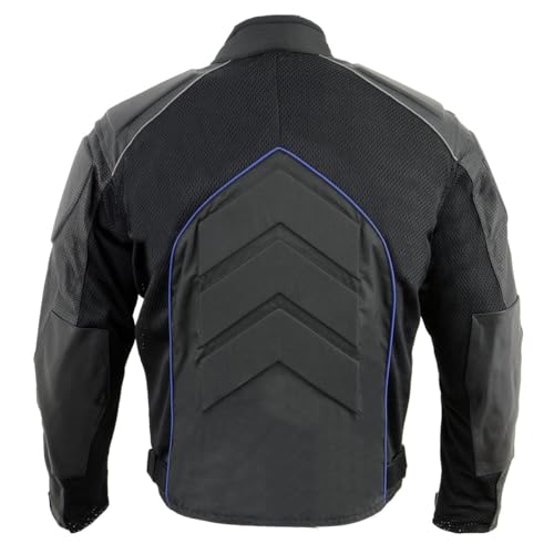 Image of NexGen SH2153 Men's Black CE Armored Motorcycle Textile and Leather Combo Jacket