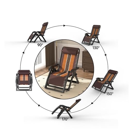 Chaise longue pliante kaki avec dossier robuste pour balcon - 5