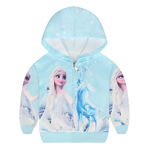 Little Girls LOL 3D Animal Imprimé Hoodies Manteau Automne Hiver Mignon Licorne Veste Enfants Vêtements, Bleu 5., 7 ans
