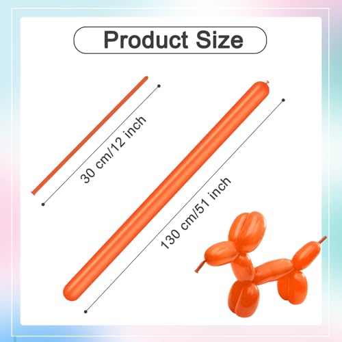 Image of Twisting Balloons - Orange 260 Long Balloons for Birthday Party & Events | Orange long balloons for balloon animals & clown party fun events, flexible & easy to twist into shapes, thick latex materia