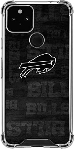Skinit Clear Phone Case Compatible with Google Pixel 5 - Officially Licensed NFL Buffalo Bills Black & White Design