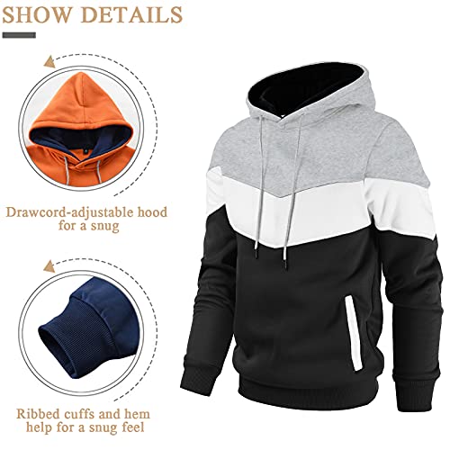 Gesean Men's Unisex Hoodies Sweatshirt Pullovers Tracksuit Grey Large #TOP3