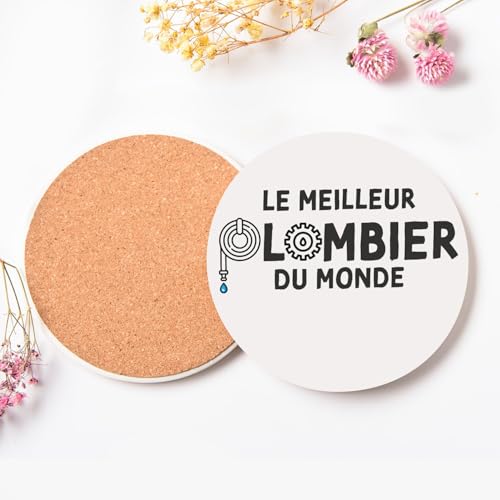 Sous-verre ronds en céramique durable et résistante pour ouvrier - 4