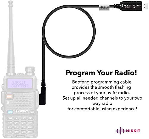 Extended Ham Radio Handheld Starter Kit Mirkit Baofeng Radio UV-5R MK4 8 Watt MP Max Power with 3800 mAh, Handheld Mic, Baofeng Programming Cable and Software - Extra Pack - Thumbnail 6