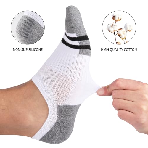 Heatuff Mens No Show Socks - 8 Pairs of Thin Non Slip Cotton Invisible Low Cut Socks for Men.3