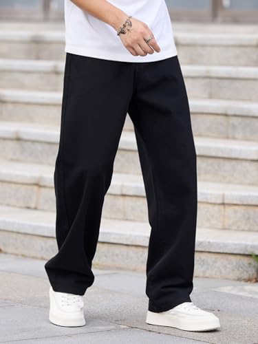 Mens Vintage Baggy Jeans Wide Leg Loose Fit Pants Y2k Hip Hop Trousers3