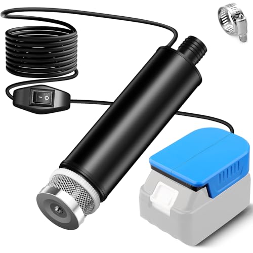 Tauchpumpe für Makita Akku 18V LXT, Elektrische Wasserpumpe 30L/MIN Wasserdurchfluss mit Kabellänge 4 Meter, Für Schwimmbäder, Aquarien, Springbrunnen, Teiche und Wasserspiele (Ohne Akku)