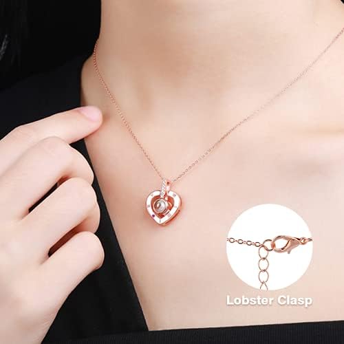 Preserved Real Rose with I Love You Necklace Gifts for Women, Eternal Flowers Enchanted Flower Gifts for Women Mom Girlfriend Wife on Christmas Birthday Anniversaries Valentines Day Mothers' Day