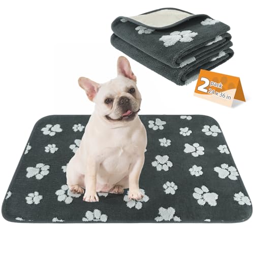 Image of KOOLTAIL Washable & Waterproof Dog Whelping Pad, Super Absorbent & Soft Warm Plush Puppy Pads Potty Training, Quick Dry Reusable Pet Mats for Whelping Box Supplies,Playpen,Crate,24 inch*36 inch