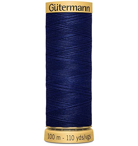 Hilo de algodón natural Gutermann 110 yd azul real oscuro miniatura 1