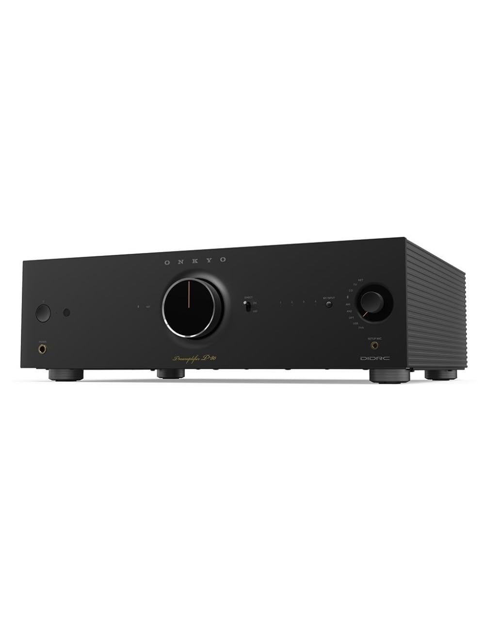 Onkyo P-80 Preamplificatore con stadio Phono MM/MC, DAC, streamer Ethernet/Wi-Fi, Bluetooth aptX HD, HDMI (ARC) e DAC, Nero