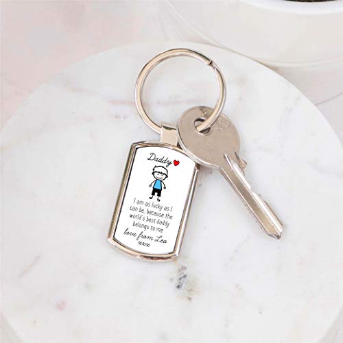 Drifting Ducks Personalised Sentimental Keepsake World's Best Daddy Metal Keyring Fathers Day Birthday Gift From Son