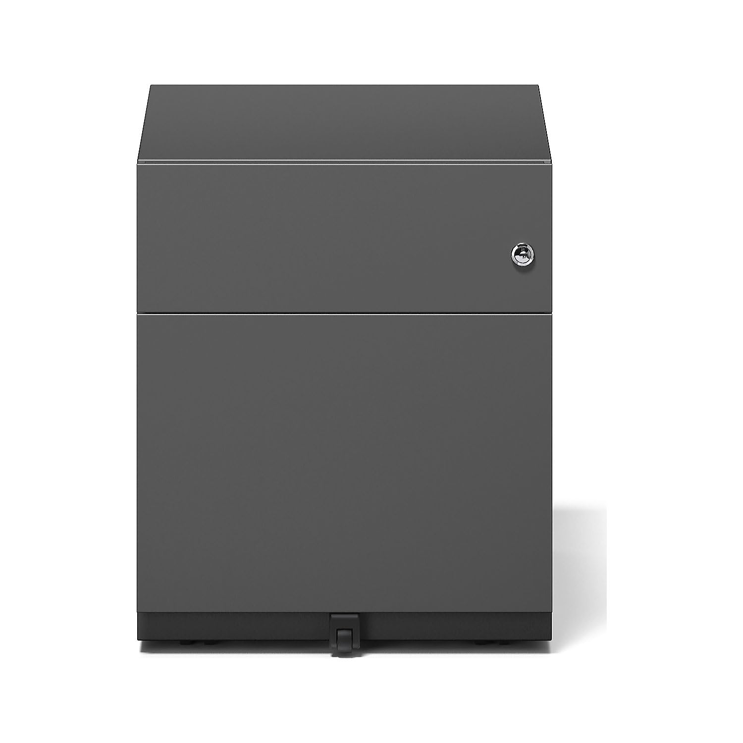 BISLEY Rollcontainer Note mit Griffleiste, 1 Universalschublade, 1 HR-Schublade, Metall, 633 Schwarz, 56.5 x 42 x 49.5 cm