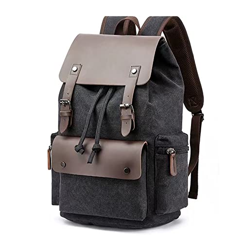 Mochila casual masculina em tecido de lona pode conter notebook de 15,6 polegadas SHPJ-99971 (Preto)