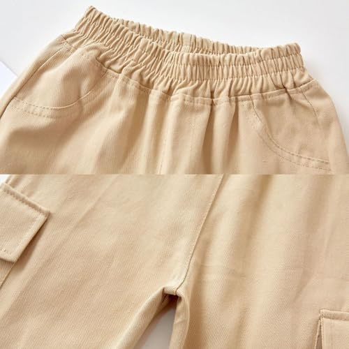 Little Girls Boys Casual Cargo Jogger Pants Toddler Elastic Waist Sweatpants Casual Pants Kids Trousers2