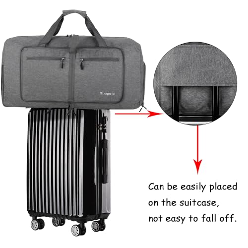 Image of Woogwin Travel Duffel Bag Large Foldable Waterproof Overnight Bag for Beach Swim Bags Pool Sports Gym