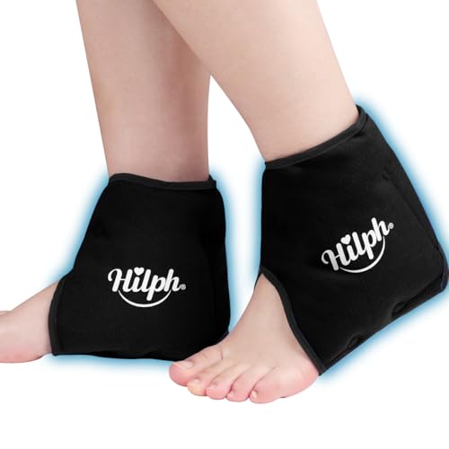 Hilph Almohadillas de enfriamiento para pies de gel para tobillos, 1 par de vendaje de enfriamiento para el tobillo, alivio del dolor, compresas frías y cálidas, compresas de enfriamiento para el