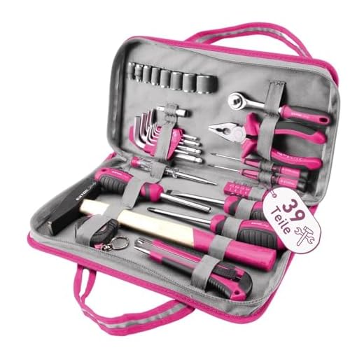 Extol Craft Werkzeugset 39 ks, CrV, rosa, 6596